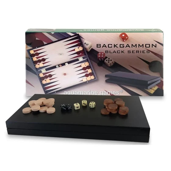 Aquamarine Professional Black Series Backgammon Board Game (Multicolor)