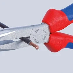 KNIPEX 26 200 Flat Round-Nose Pliers with Cutting Edge 200 mm (Yellow) — view 4