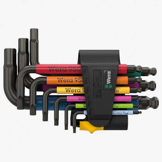 Wera 950/9 Hex-Plus Multicolour L-shaped Hex Key Set Imperial (Black)