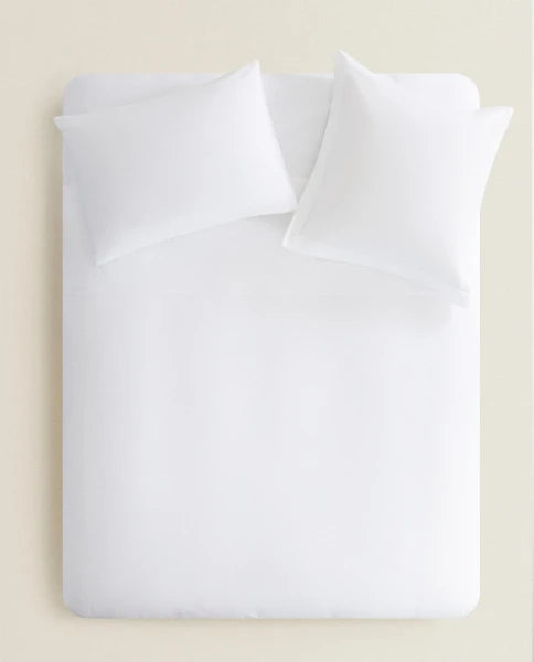 Zarahome Percale Duvet Cover (200 Thread Count) (150 x 220 cm / White) — view 16