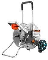 Gardena 18550-20 Multi-position reel, manual, stainless steel, black, 100 m (Silver)