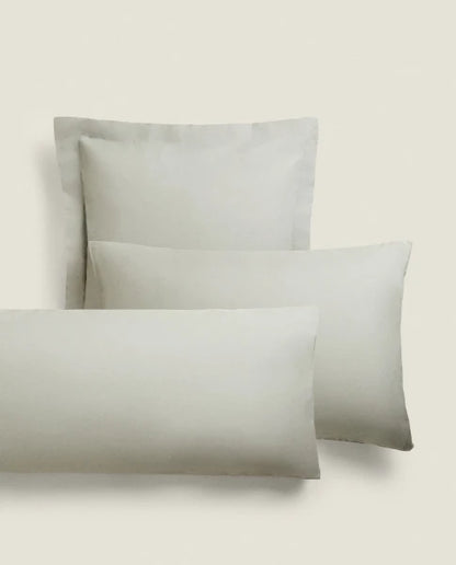 Zarahome Cotton Percale Pillowcase (200 Thread Count) (45 x 155 cm / Green) — view 4