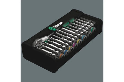 Wera 8100 SA 6 Socket Wrench Set, 1/4" Drive Ratchet Handle, 1 pc, Black/Chrome/Green (110 x 60 x 205 mm / Gray) — view 8