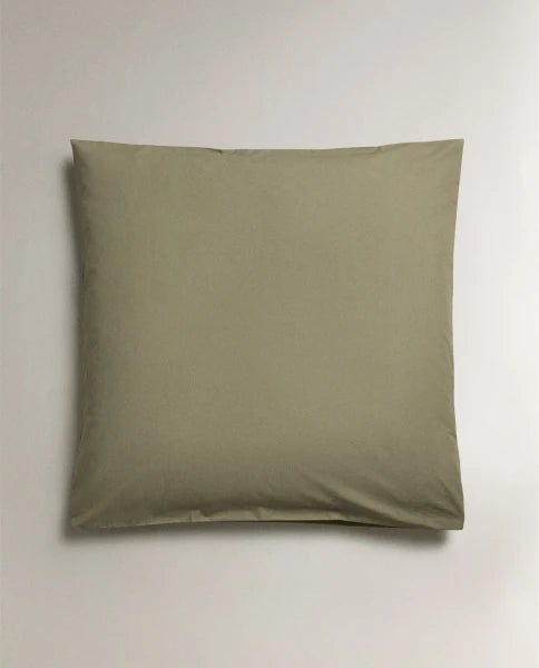 Zarahome Cotton Percale Pillowcase (200 Thread Count) (45 x 155 cm / Green) — view 15