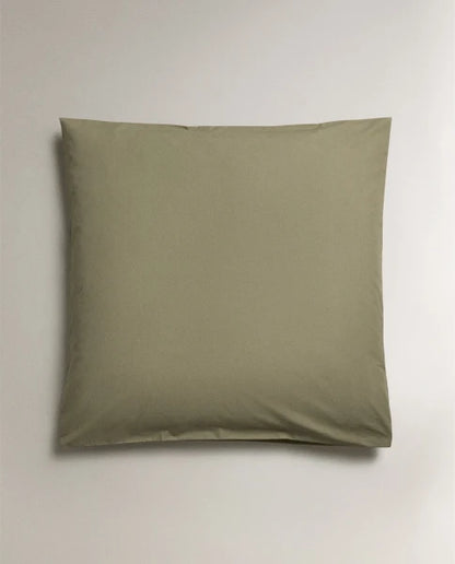 Zarahome Cotton Percale Pillowcase (200 Thread Count) (45 x 155 cm / Green) — view 15