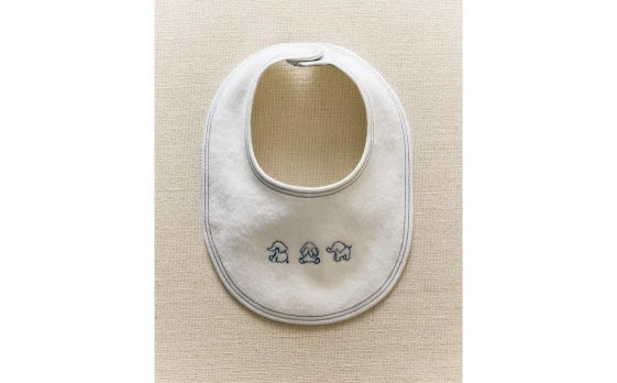 Zarahome Velour Baby Elephant Bib (18 x 20 cm / White) — view 3