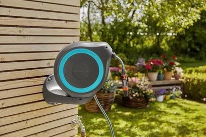 Gardena 18610-20 Wall-mounted Automatic Reel, Grey/Turquoise, -90° to 90° (Gray) — view 3