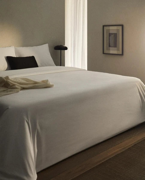 Zarahome Percale Duvet Cover (200 Thread Count) (150 x 220 cm / White) — view 2