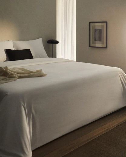 Zarahome Percale Duvet Cover (200 Thread Count) (150 x 220 cm / White) — view 2