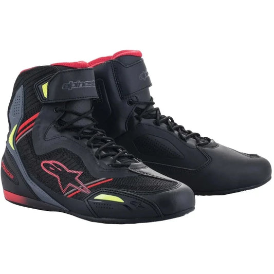 Alpinestars FASTER-3 RIDEKNIT Motorcycle Boots Fluo Yellow/Red/Black (9)