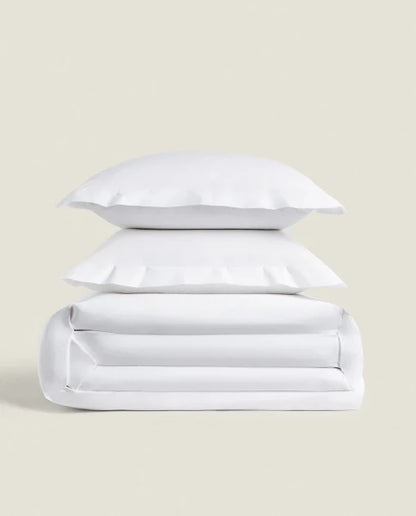 Zarahome Percale Duvet Cover (200 Thread Count) (150 x 220 cm / White) — view 14
