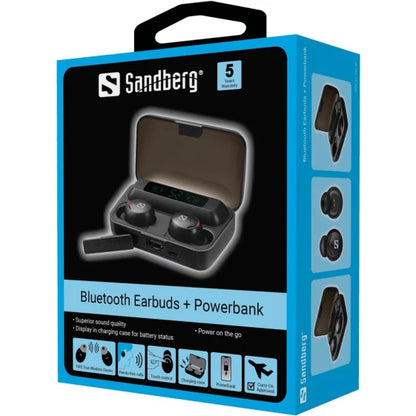 SANDBERG Bluetooth Earbuds and Power Bank (Black) — view 9