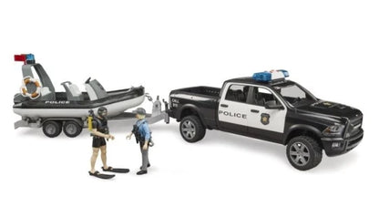 Bruder Promising Police Car with Boat (Black) — view 2