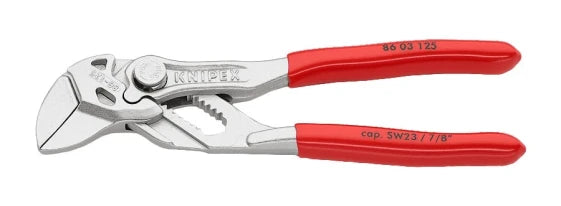 KNIPEX 86 03 125 Slip-joint pliers 12.5 cm, 2.3 cm, chromium-vanadium steel, plastic, red (Red)
