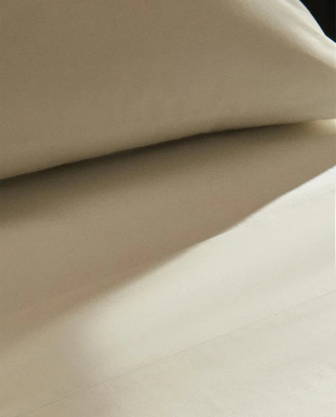 Zarahome Percale Cotton Flat Sheet (200 Thread Count) (160 x 280 cm / White) — view 8