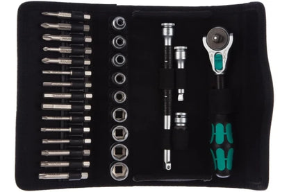 Wera 8100 SA 6 Socket Wrench Set, 1/4" Drive Ratchet Handle, 1 pc, Black/Chrome/Green (110 x 60 x 205 mm / Gray) — view 10
