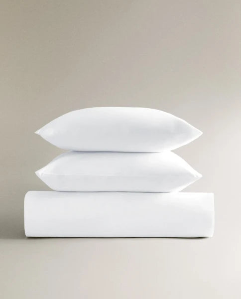 Zarahome Percale Duvet Cover (200 Thread Count) (150 x 220 cm / White) — view 6