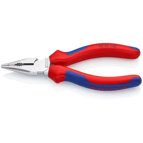 KNIPEX 08 25 145 Needle-nose pliers, steel, plastic, blue/red, 14.5 cm, 145 g (Blue)