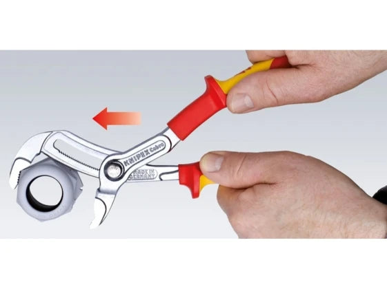 KNIPEX 87 26 250 Tongue-and-Groove Pliers, 25 cm, 5 cm, 4.6 cm, Chromium-Vanadium Steel, Red/Yellow (Yellow) — view 2