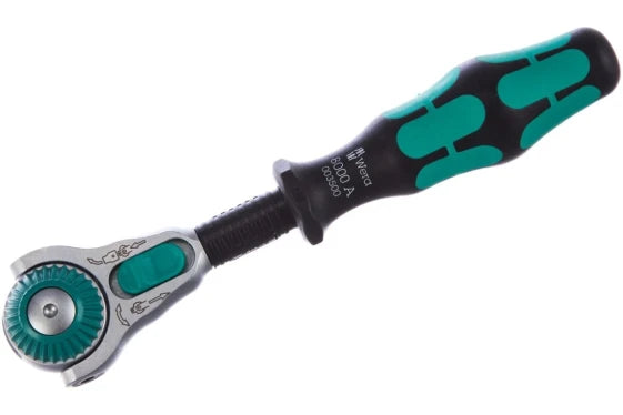 Wera 8100 SA 6 Socket Wrench Set, 1/4" Drive Ratchet Handle, 1 pc, Black/Chrome/Green (110 x 60 x 205 mm / Gray) — view 6
