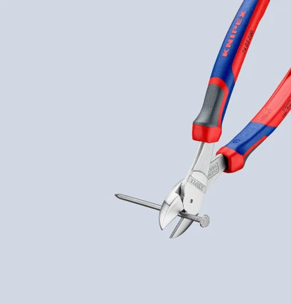 KNIPEX 74 05 200 Diagonal Pliers - Chromium-Vanadium Steel - Plastic - Blue/Red - 200 mm - 303 g (Blue) — view 7