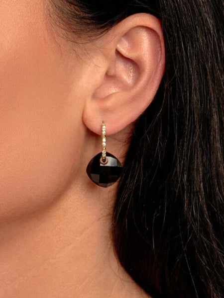 EAGEM07-CC Black Onyx Earring Pendants (Black) — view 2