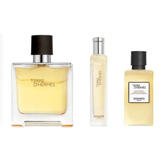 Hermes Hermès Terre d'Hermès Set with Mini Perfume and Hair & Body Shower Gel