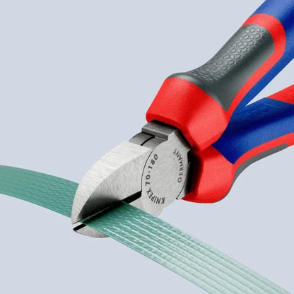 KNIPEX 70 02 180 Diagonal-Cutting Pliers, Chromium-Vanadium Steel, Plastic, Blue/Red, 18 cm, 252 g (Blue) — view 4