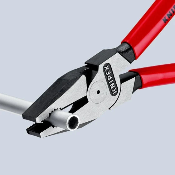KNIPEX 02 02 200 Lineman's Pliers, Steel/Plastic, Blue/Red, 20 cm, 342 g (Black; Blue; Red) — view 4