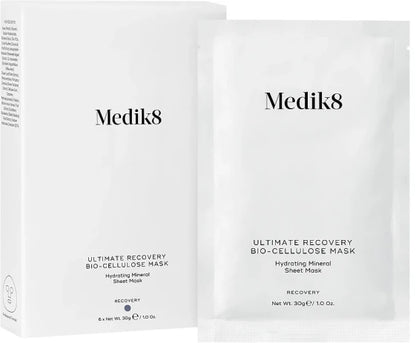 Medik8 Ultimate Recovery Bio-Cellulose Sheet Mask — Soothing, nourishing, hydrating with minerals and hyaluronic acid (6 x 30