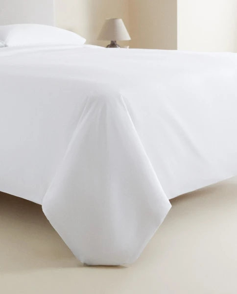 Zarahome Percale Fitted Sheet, 30 cm High (200 Thread Count) (90 x 200 x 30 cm / White) — view 14
