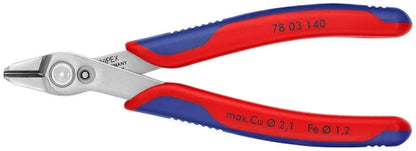KNIPEX Electronic Super Knips XL Wire Cutting Pliers, 14 cm, 1.23 cm, Steel, Blue/Red, 77 g (Blue) — view 2