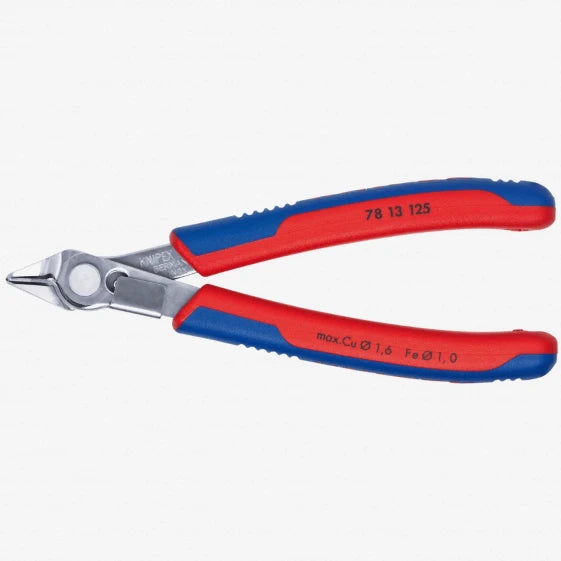 KNIPEX 78 13 125 Side-cutting Pliers, Steel, Plastic, Blue/Red, 12.5 cm, 57 g (Blue)