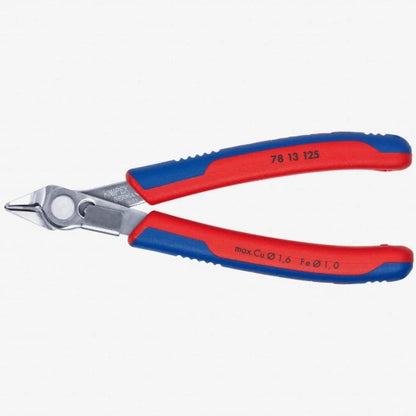 KNIPEX 78 13 125 Side-cutting Pliers, Steel, Plastic, Blue/Red, 12.5 cm, 57 g (Blue)