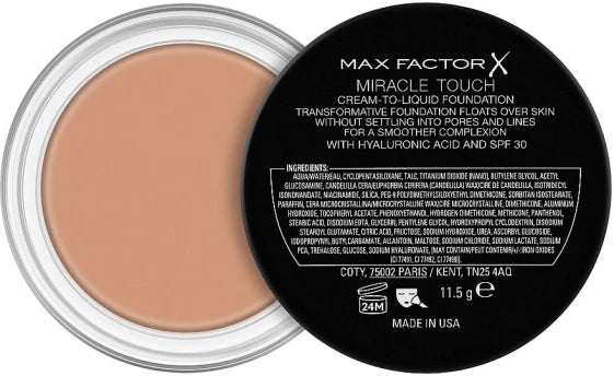 Max Factor Miracle Touch Skin Perfecting SPF 30 Powder Foundation with Hyaluronic Acid (11.5 g / Elfenbein, Gold) — view 5