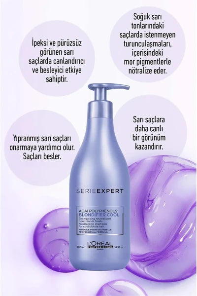 L'Oreal Professionnel Serie Expert Blondifier Gloss Reconstructing Shampoo for Bleached Hair 500 ml (300 ml NEW, 500 — view 5
