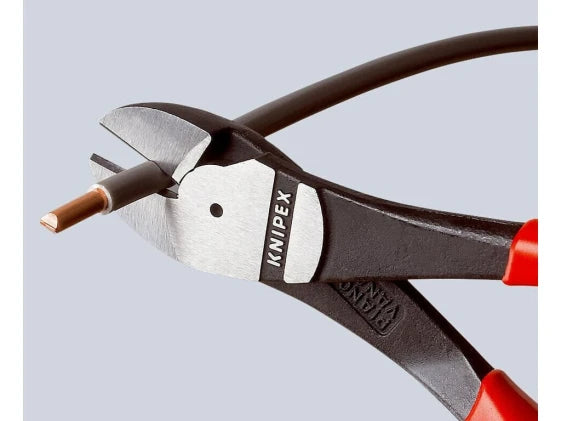 KNIPEX 74 01 250 Diagonal Pliers, Chromium-Vanadium Steel, Plastic, Red, 250 mm, 391 g (Red) — view 3