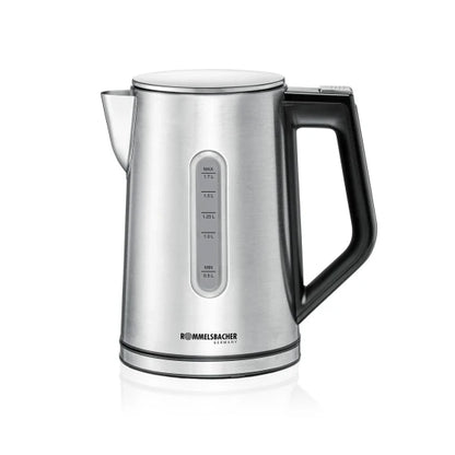 ROMMELSBACHER WK 3000 Electric Kettle 1.7 L 3000 W Black Stainless Steel Adjustable Thermostat Water Level Indicator (Black)