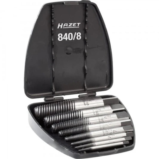 HAZET 840/8 Screw Extractor Set, 8 pcs, Plastic, 690 g, Black (Black)