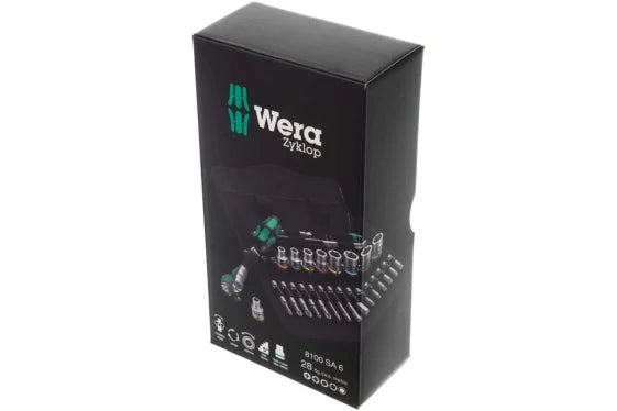 Wera 8100 SA 6 Socket Wrench Set, 1/4" Drive Ratchet Handle, 1 pc, Black/Chrome/Green (110 x 60 x 205 mm / Gray) — view 7