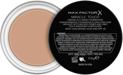 Max Factor Miracle Touch Skin Perfecting SPF 30 Powder Foundation with Hyaluronic Acid (11.5 g / Elfenbein, Gold) — view 2