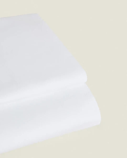 Zarahome Percale Cotton Flat Sheet (200 Thread Count) (160 x 280 cm / White) — view 4