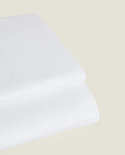 Zarahome Percale Cotton Flat Sheet (200 Thread Count) (160 x 280 cm / White) — view 4