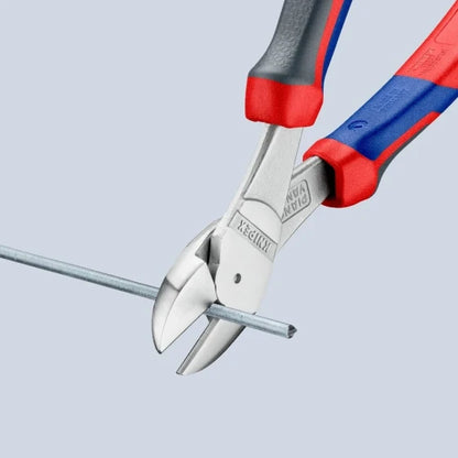 KNIPEX 74 05 200 Diagonal Pliers - Chromium-Vanadium Steel - Plastic - Blue/Red - 200 mm - 303 g (Blue) — view 4