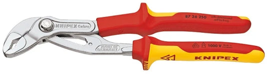KNIPEX 87 26 250 Tongue-and-Groove Pliers, 25 cm, 5 cm, 4.6 cm, Chromium-Vanadium Steel, Red/Yellow (Yellow)