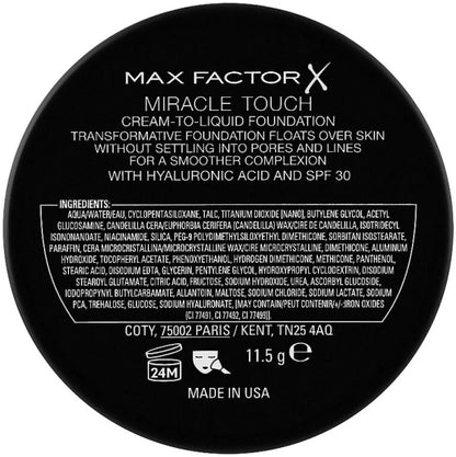 Max Factor Miracle Touch Skin Perfecting SPF 30 Powder Foundation with Hyaluronic Acid (11.5 g / Elfenbein, Gold) — view 8