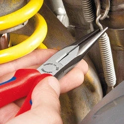 KNIPEX 26 200 Flat Round-Nose Pliers with Cutting Edge 200 mm (Yellow) — view 2
