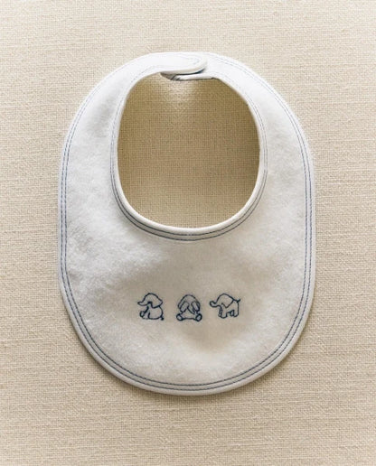 Zarahome Velour Baby Elephant Bib (18 x 20 cm / White) — view 2