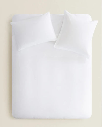 Zarahome Percale Duvet Cover (200 Thread Count) (150 x 220 cm / White) — view 12