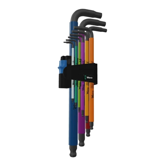 Wera 05022210001 L-shaped metric hex key set, 9 pcs (1.5, 2, 2.5, 3, 4, 5, 6, 8, 10 mm), 9 cm, 22.4 cm (95 x 31 x — view 2